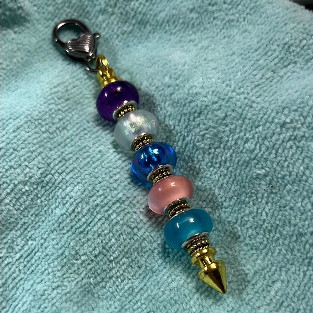Colorful Beaded Keychain Charm